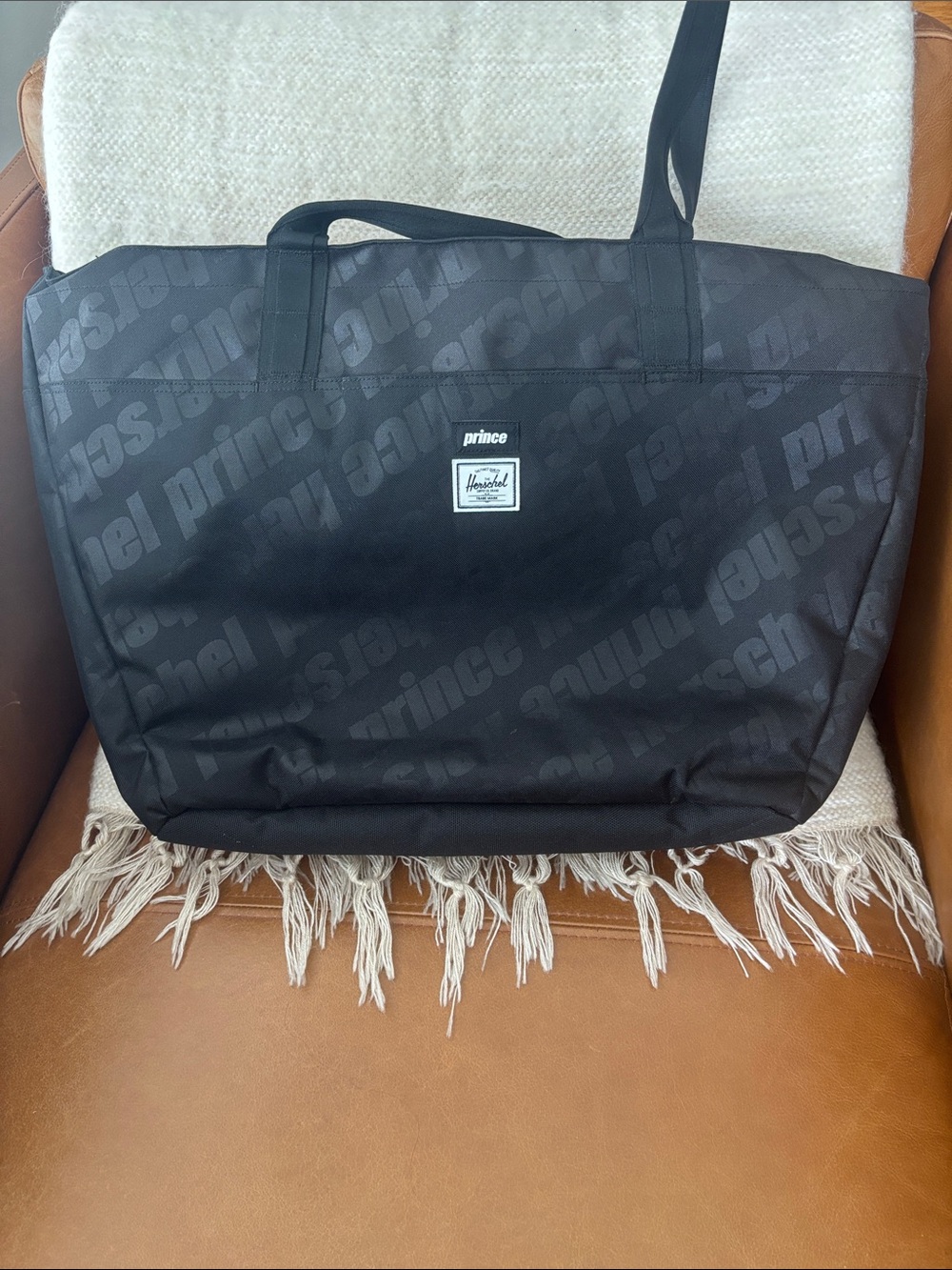 Herschel Supply Company Black Tote with Subtle Logo Print